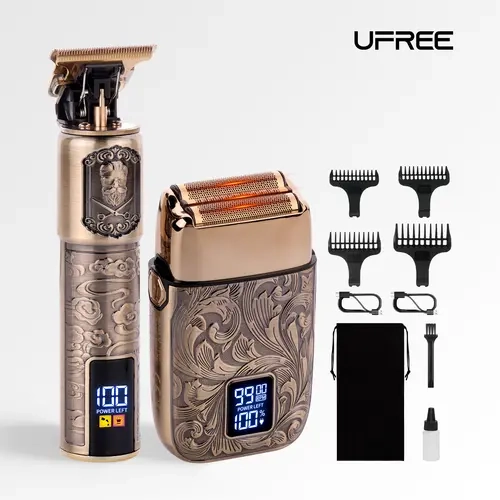 Ufree Electric Razor Foil Shavers for Men, Professional Beard Trimmer for Face with Men Grooming Kit, Cordless Barber Clippers and Hair Trimmer Set, Gifts, Comfort