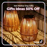 Handwoven Rattan Solar Outdoor Lanterns - Waterproof, Built to Last Outdoors, Warm Glow Lamps for Patio, Modern Solar Outdoor Lights,sohochic