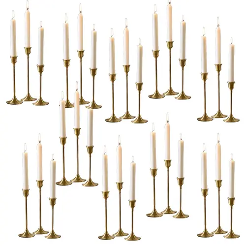 Elegant Romantic Vintage Metal Taper Candle Holders, 30-Piece Set Candle Stands, Candlestick for Wedding, Dinner, Halloween and Home Interior Decor Ornaments, Home Dining Decor, Interior Decoration Accessories, Decoration Items
