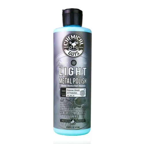 Chemical Guys Light Metal Polish - Car Detailing Multi-Metal Safe Solution, Lifts Light Ox, UV Water Repel, Fast Shine Formula, Safe for Aluminum, Chrome, Stainless Steel, Easy Hand/Machine Application for Cars, Boats