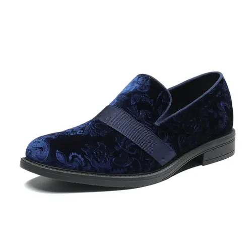 BRUNO MARC Men's Stylish Velvet Flat Closed-Toe Loafers - Classic Chic Cushioned Sole Comfortable Tuxedo Dress Shoes with Soft PU, Memory Foam Insole, TPR Outsole for Stability,sohochic