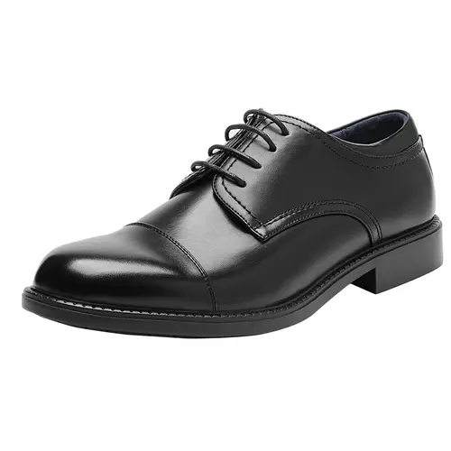 BRUNO MARC Men's Classic Cap Toe Lace-Up Oxfords, Breathable Artificial Leather Formal Shoes with Soft Cushioned Insole, Round Toe, 1in Low Heel, Formal Wear, Dress