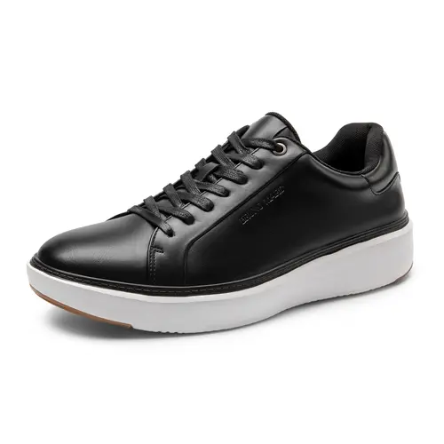 BRUNO MARC Men's Low-Top Lace-Up Minimalist Synthetic PU Leather Casual Sneakers - Round Toe, 1.57-inch Chunky Sole Adds Stability, Lightweight Arch Support, for Walking, Sports,sohochic
