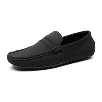 BRUNO MARC Men's Classic Moc-Toe Suede Penny Loafers - Slip-On Flat Footwear with Cushioned Closed-Toe, Anti-Slip Sole, Office-To-Night-Out Ready for Business Casual Walking & Driving, Black Loafers, Driving Shoe,sohochic