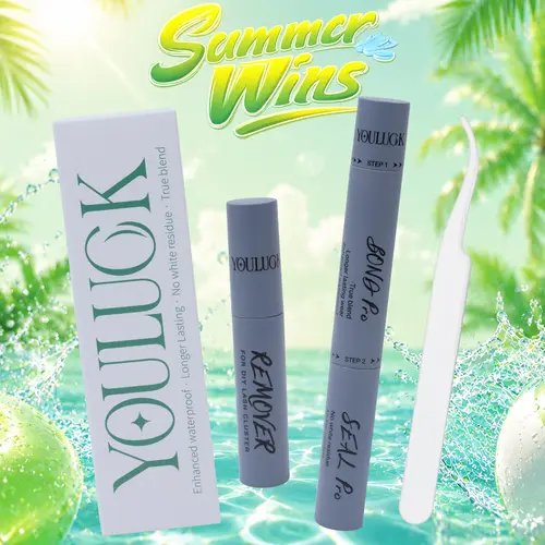 YOULUCK Waterproof Plant-Based Daily False Eyelashes, Curl Cluster Cosmetic Lashes with Bond, Seal & Remover, Ultra-Thin Invisible Band, Lightweight Long-Lasting DIY Eyelash Extensions for Girls, Curl Cluster Lashes