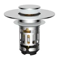 Hibbent Upgraded 3-in-1 Bathroom Sink Drain Strainer, Modern Corrosion-Resistant Pop-Up Stopper with Removable Stainless Steel Filter Basket Hair Catcher, Brass Bullet Core Chrome Finish for 1.1"-2.36" Basins, Water Storage & Debris Blocking Sink Plug