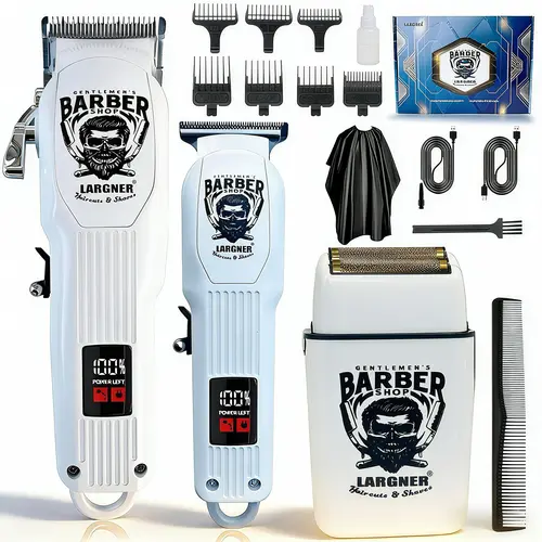 Professional Cordless Hair Clipper, 1 Box Beard Cutting Kit Electric Foil Shavers Razor & Beard Hair Trimmer Kit, Barber Clippers Set, Rechargeable Hair Cut Machine for Home, Barber, Haircut Kit, Cordless Beard Trimming