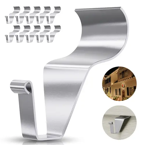 Vinyl Siding Hooks for Hanging Outdoor, No Drill Siding Clips for Wreaths, String Lights, Signs & Security Cameras, Heavy Duty Stainless Steel Hooks for Horizontal Vinyl Siding, Halloween & Christmas Decor,home decor,sohochic