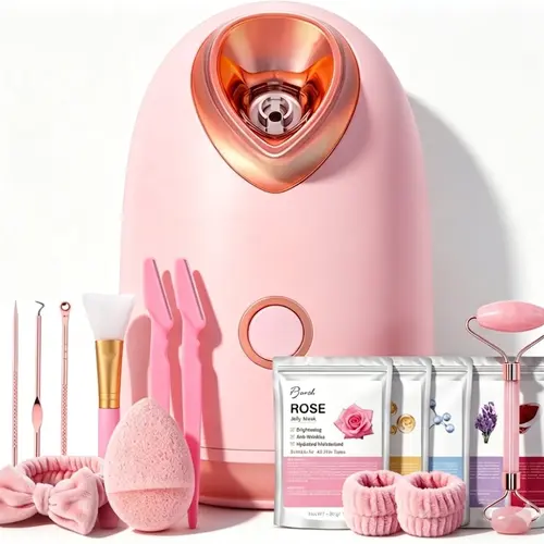 20 Counts Facial Steamer Spa Kit with 7 Skin Care Tools Nano Ionic Face Steamer for Deep Cleaning Unclogs Pores Home Sauna Self Care Gifts with Brush Cleansing
