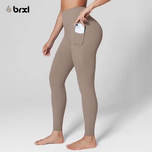 BRXL No Front Seam 25" Womens High Waisted Leggings Buttery Soft Adjustable Length Pockets Workout Yoga Gym Pilates Stylish Activewear minimalist womenswear	#tiktokmademebuyit#outdoorfun #warmupforholiday-2,summerwins,travel essentials,camping essentials,