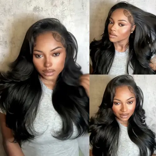 Tinashe Yaki Body Half Wig Invisible Hairline Yaki Straight Half Wig Human Hair Wigs with Drawstring Cap Design for Easy Wear and Stable Fit Christmas Gift Black Friday