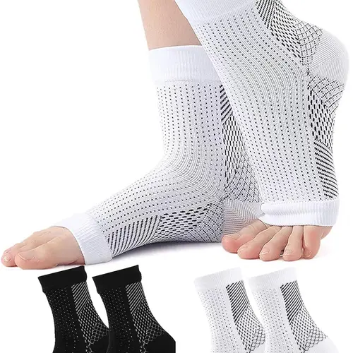 INNENS 2 Pairs Foot & Ankle Brace Socks, Plantar Fasciitis Relief Compression Socks, Arch Support for Women & Men, Ankle Compression Sleeve