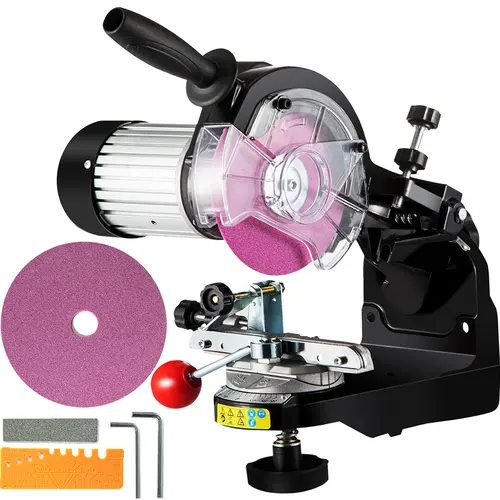【toolupgrade】VEVOR 230W Professional Electric Chainsaw Sharpener with 3000RPM Motor, Aluminum Grinding Wheel, Anti-Slip Handle, Multi-Angle Adjustment for 1/4" to 2/5" Chainsaw Blades, Working Light