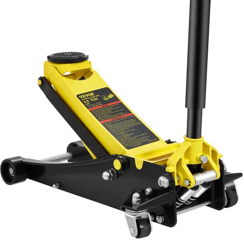 【toolupgrade】VEVOR 3.0-Ton Low Profile Hydraulic Car Jack, Heavy-Duty Steel Racing Jack with Dual Pistons Quick Lift Pump, 360° Rotatable Saddle, 3.35"-19.69" Lifting Range, 45.3 in/1150 mm Reach, Car Repair Tools
