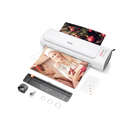VEVOR Office Laminator Machine, Cold & Hot Laminator for Max A3 Size, 3-5 mil Thickness, Compatible with Laminating Sheets, Includes Hole Punch, Corner Rounder & Document Rings