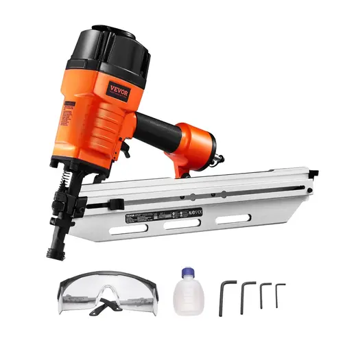 VEVOR Pneumatic Framing Nailer Tool - 2"-3-1/2" 21° Full Round Head, 80-120 PSI Power Tools for Hardware Frames & Aluminum Projects,toolupgrade