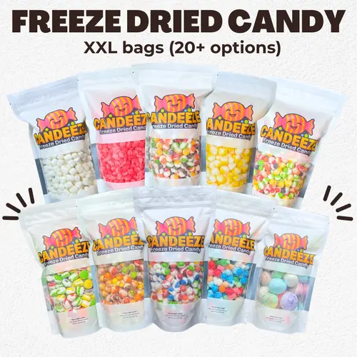 Candeeze's Freeze Dried Candy XL Bags - Pick & Choose (Candeeze) Lemon Rainbow Fruity Sweet Sour Crunchy Bonbon Snack