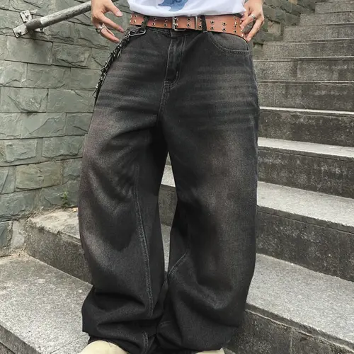DealsForYouDays Wide Leg Jeans Spring To Summer Vintage Baggy Jeans Casual Fall Loose Fit Denim Pants with Pockets