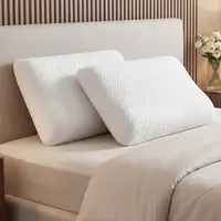 Sweetcrispy Standard Size White Orthopedic Cervical Neck Pillow (1-Pack) - Honey Comb Cooling Gel, Breathable Hotel Design, Ergonomic Posture Support, Odourless Memory Foam Cushioning, Zipper Wash Machine-Washable Cover, Bed Accessory Pillows for Sleeping