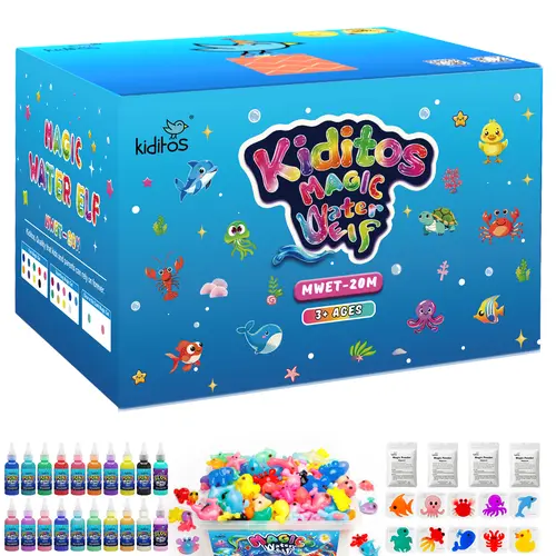 Kiditos Magic Water Elf Toy Kit with Magic Gels and Molds - Fun STEM Educational Toy, Perfect for Holiday Presents, Engaging Family Summer Activities for Kids