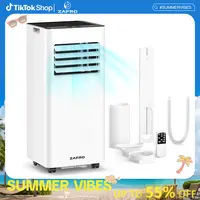ZAFRO 8K/10K Portable Air Conditioners, 4 Modes Portable AC Unit with Fast Cooling/Energy Saving/Remote Control/24Hrs Timer for Bedroom/Dorms/Indoor Rooms, White