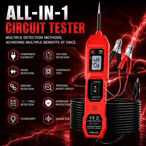 Automotive Circuit Tester - Diagnostic Tool with Voltage Display LED Light, Voltage Check Tool, Continuity Tester, Circuit Testing Probe for Testing Solenoids & Starters, Vehicle Repair Upgrade,toolupgrade