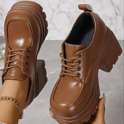 Women's Fashionable Lace Up Platform Shoes, Casual Comfortable Thick Sole Shoes for Daily Wear, All-match Trendy Shoes for Women