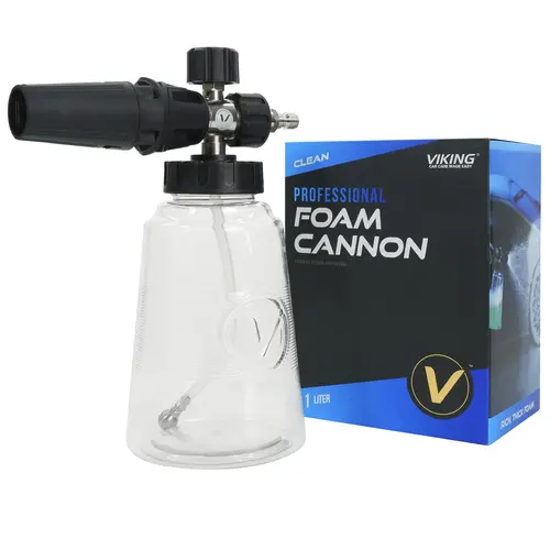 VIKING Professional Foam Cannon for Car, Adjustable Spray Nozzle, 1.1 Liter Soap Canister, 1/4" Quick Connect Plug for Pressure Washer and Car Detailing Kit