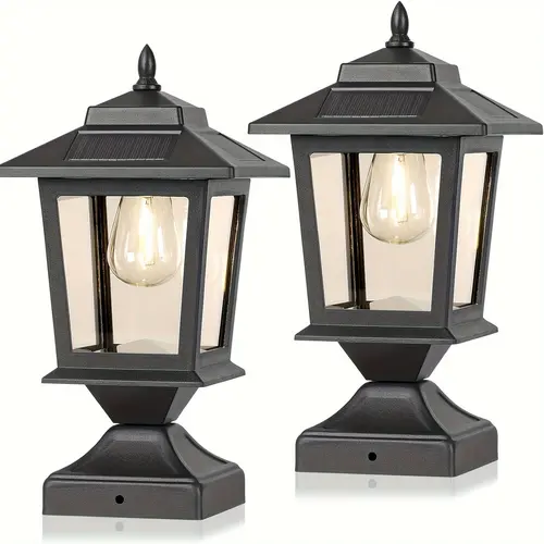 Hoodink Solar Post Cap Lights, Solar Outdoor Light, Solar Lights With Glass Shade For Deck Fence Patio Post Decor mothersdaygiftideas