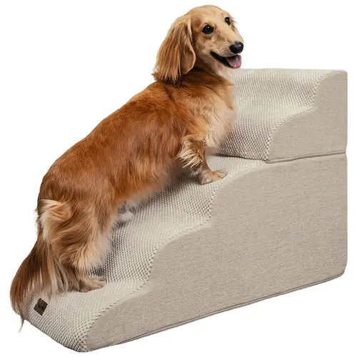Made4Pets Dog & Cat Stairs and Ramp - 3-5 Step Non-Slip Climb-Safe Pet Supplies for Small Dogs Up to 35lbs, Indoor Home Safe Physical Boost