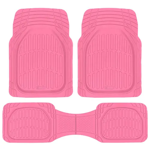 Carbella Heavy Duty Rubber Front and Rear Set Floor Mats - Universal Fit Trim-to-Fit Deep Dish Protector with Manufacturer Warranty, Truck Foot Mats, Car Interior Accessories