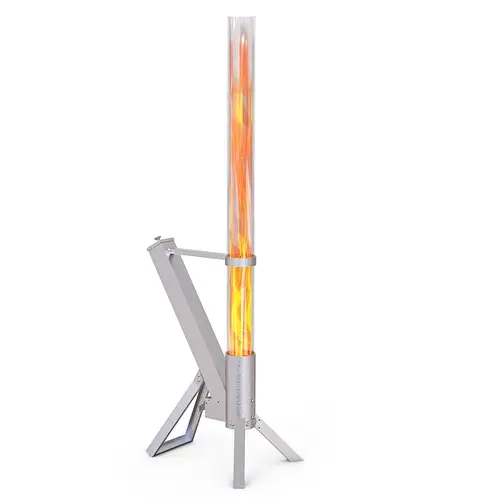 Segmart Pellet Torch Patio Heater , Portable Outdoor Fire Pit with Glass Tube, Wood Pellet Flame for Cozy Nights
