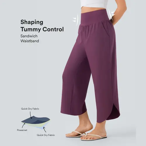 Halara Breezeful™ High Waisted Tummy Control Split Hem Quick Dry Resort Pants with Pockets #BackToSchool