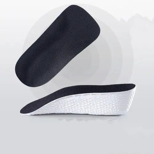2 Pair / 4pcs Height Increase Insoles for Men and Women, Wool Felt Gel Heel Cushion Inserts for Leg Length Discrepancy, Shock-Absorbing Shoe Lifts for Heel Pain Relief
