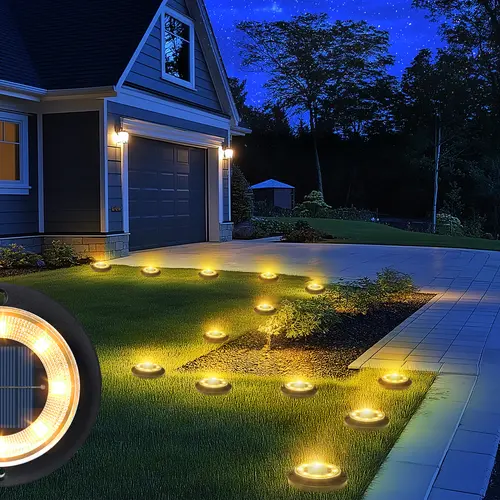 Flacchi 2-in-1 Waterproof LED Outdoor Solar Pathway Lamp - Portable Solar Decorative Lights, Outdoor Landscape Lighting for Backyard, Driveway (12 Pack/8 Pack),sohochic