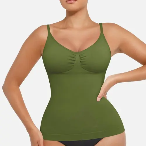 FeelinGirl #Livestream Live Only Basic Comfort Sleeveless Tank Tummy Control Cami Tanks Seamless Camisole Tops Womenswear Spaghetti Strap Minimalist Lady Underwear Deals For You