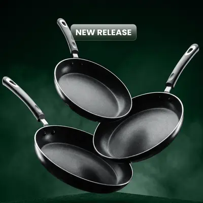 【Haul Deal】Utopia Kitchen 3 - Piece Non-Stick Frying Pan Set – Includes 8", 9.5", & 11" Pans with Induction Bottom Durable Nonstick Coating, Handle for Comfort, & Dishwasher Safe! Aluminium Ceramic Cookware Cooking