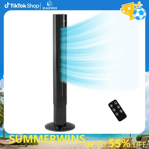 Tower Fan Portable Floor Fans 85°Oscillating Fan 43'' Quiet Cooling 12H Timer Remote Control Standing Bladeless Electric 3 Speeds Wind 3 Modes Bedroom Office
