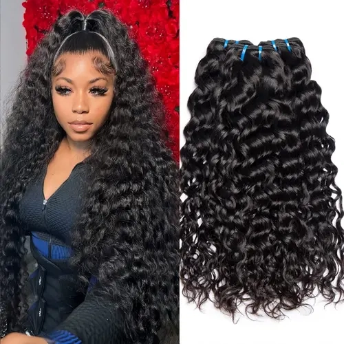 VIPbeauty Brazilian Water Wave Bundles 100% Virgin Hair Bundles 1/3 Pcs Water Wave Hair Bundles For Black Women 100G/Pcs Natural Black#SohoChic