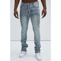 I Be Jeweled Stacked Skinny Flare Jeans - Light Blue