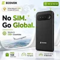 ECOVOX 2026 Portable WiFi Hotspot | 4G LTE WiFi 6 Pocket Router, No SIM Card Needed, Connect Up to 9 Devices, 150+ Countries Supported, Free 1GB Data Included, Travel, Road Trips & Remote Work Essential | September Stock Up