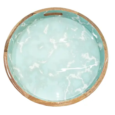 Temp-tations x Alberti 16" Mango Wood Tray with Handles Serving Kitchenware