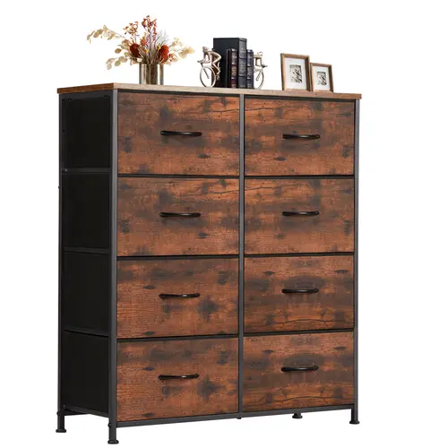 8-Drawer Fabric Organizer Storage Chest - Modern Home Decor Bedroom Dresser, Multi-Use Indoor Cupboard & Cabinet for Living Room, Apartment Accessories, Chest Of Drawers, Drawer Dressers, Storage Organization, Living Room Furniture