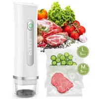 FEPPO Vacuum Sealer for Food with Visible Water Tank, 30 Reusable Bags Powerful Suction, Handheld Rechargeable Saver, 6X Preservation & Fresh, Auto Stop, Sous Vide & Meal Prep