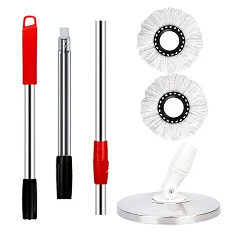 Reusable Microfiber Washable Mop Heads - Lightweight, Water-Absorbent, Flexible Head, Easy Turns Stainless-Steel Adjustable Floor Cleaning Tool, Fatigue-Reducing Clean Floors Solution (Not Suitable for All Mop Styles)