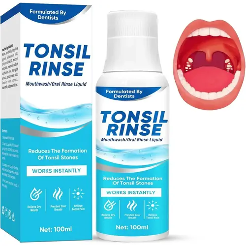 Tonsil Stone Remover Mouthwash, Mint Oral Rinse for Oral Care - Soothes Tonsils, Relieves Dry Mouth, Treats Bad Breath, Single Item Dental Care Mouth Wash for Fresh Breath