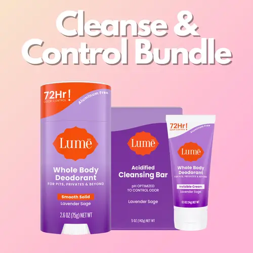 Cleanse & Control - Lume Deodorant TikTok Shops Exclusive - Aluminum Free Whole Body Deodorant, Cleansing Bar or Body Wash, and Mini Deodorant. Clinically Proven Acidified Technology