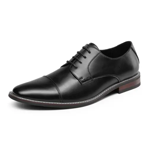 【BRUNO MARC Anniversary】 Men's Formal Oxfords - Faux Leather Lace-Up Business Shoes with Comfortable Arch Support, Rubber Sole, Closed-Toe Footwear for Office (TikTok Shop Back to School), Laces