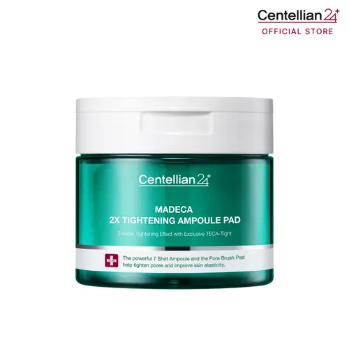[Centellian24] Madeca Double Tightening Ampoule Pad, Centella Asiatica Soothes Skin, Radiant Exfoliating Toner Pads for Pores, Cooling Soothing Swipe, Daily Exfoliation Easy, Deep Hydration Keeps Skin Supple & Firm, Korean Skincare, 60 Pcs x 5.58 Fl Oz