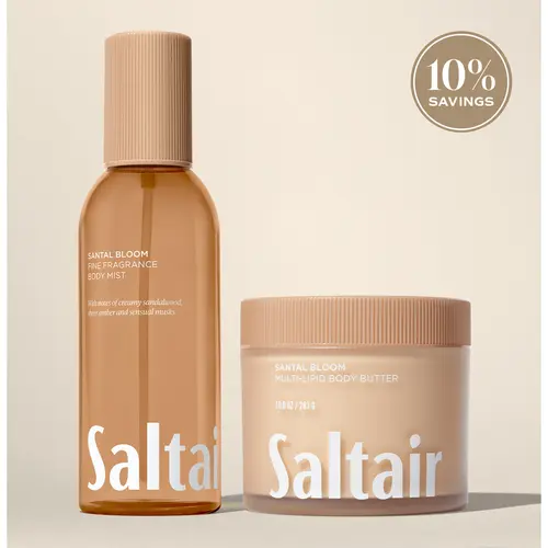 Saltair Santal Bloom Body Duo - Multi-Lipid Body Butter (10 fl oz / 283 G), Body Mist (8.0 fl oz/ 236 mL) - Creamy Sandalwood, Sheer Amber, Sensual Musks
